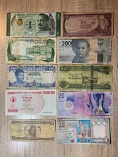 World Paper Money Mix of 10 Assorted Foreign Cash Banknotes Currency Lots
