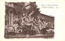Cartolina d'epoca Roma Piazza Navona Fontana Centrale Roma Italia
