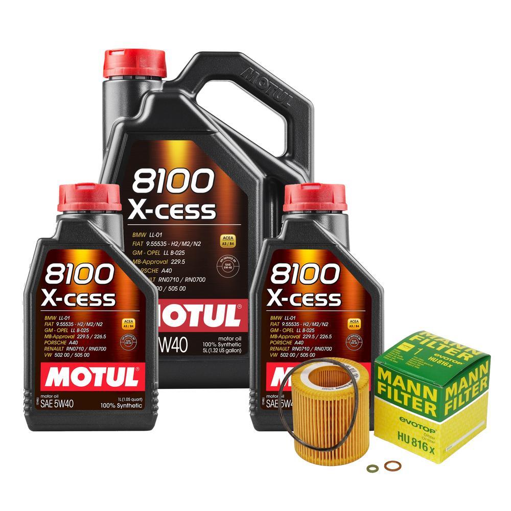 7L Motul 8100 X-CESS 5W-40 Mann Filter Motor Oil Change Kit F87 M2 Turbo 3.0 N55