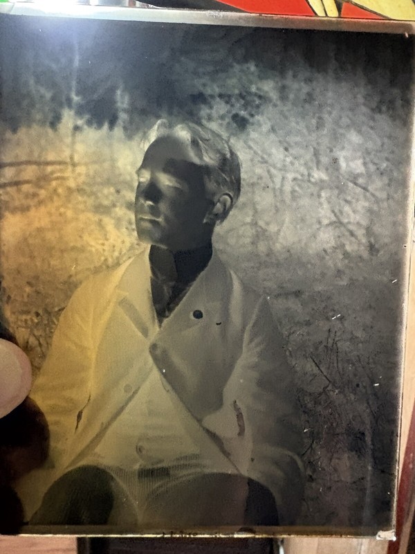 Antique Glass Plate Photo Negative Handsome Young Man Period Clothes Late 1800s
