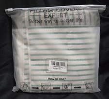 New Set of 2 YCOLL Farmhouse Pillow Covers 26x26 Euro Modern Beige Green Stripes