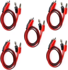 5 Pairs Power Supply Double Alligator Clip to Banana Connector Audio Video Test