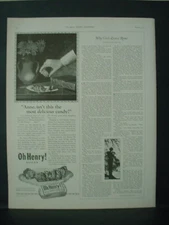 1925 Oh Henry Candy Bar Most Delicious Vintage Print Ad 11890