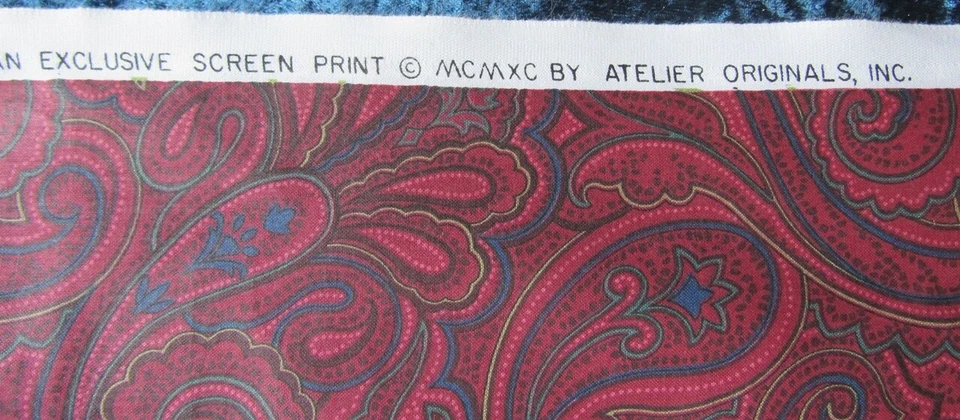3.5 Yards 56" High Quality Burgundy Paisley Drapery Fabric  by Atelier Originals - Image 2 of 3