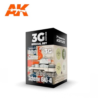 AK Interactive British Caunter Scheme 1940-19 3G Acrylic Paint Set AK11676