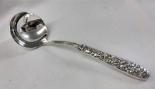 Vintage Repousse Sterling Silve Handle 8" Ladle!