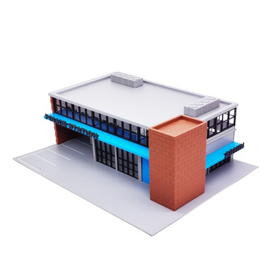 #ad Outland Models Miniatures Modern Style Police Dept Station 1:64 S Scale $80.99