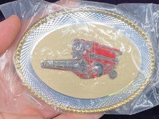Vtg IH International Harvester Axial Flow Combine Belt Buckle Silver  Gold New