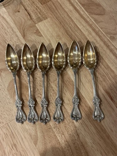6 Vintage TOWLE Old Colonial Jelly Gold Wash STERLING SPOONS