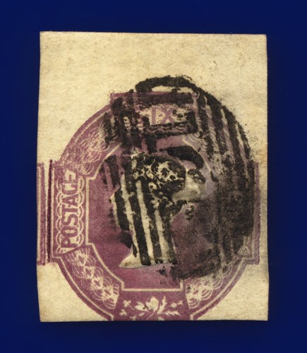 1854 SG60Wj 6d Purple (Wmk Inv) H3(3)e 3-Margins Carlisle 165 Cat £1,000 cnmg