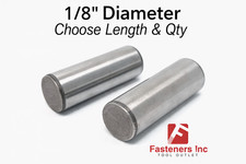 1/8" Dowel Pins Thru Hardened Alloy Plain (Choose Length & Quantity)