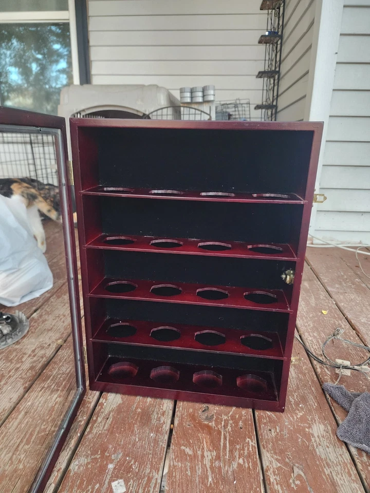 Vintage Wood Wall Hanging Display Shelf, Large, Fits Lenox Spice Village W/ Door - Image 4 of 4