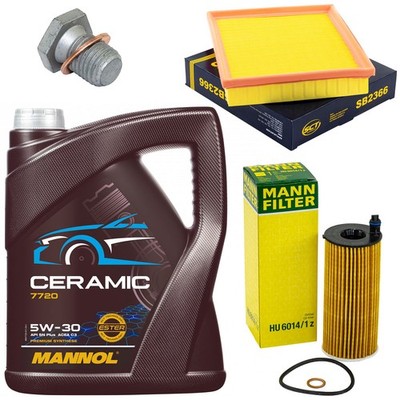 Motoröl Filter Set 5W-30 5 Liter + Ölablassschraube für BMW 1er 2er 3er 4er F20 