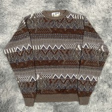 Vintage London Fog Knit Sweater Mens XXLT Tall Geometric Knit Style USA Made