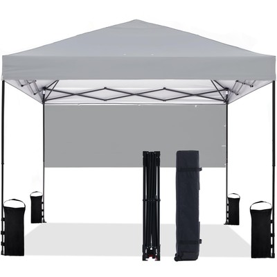 10'x10' Pop Up Canopy Tent with Half Sidewall Outdoor, Easy Setup, Portable C...