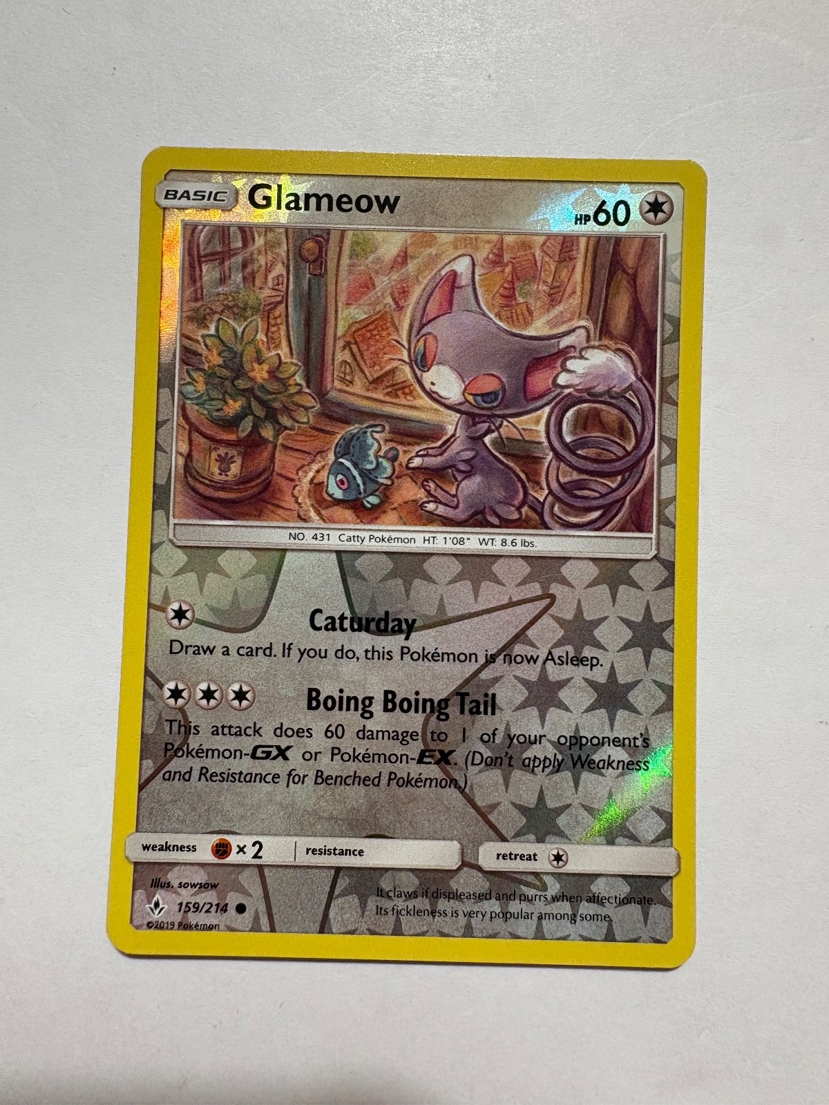 Glameow Common SM - Unbroken Bonds 159/214 NM