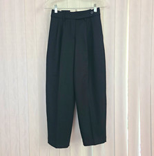 Wilfred Aritzia 00 Black Pleated Ankle Mid Rise Barrel Leg Office Parable Pant