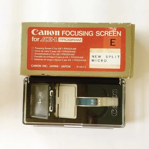 Canon Focusing Screen for AE-1 Program New Split Micro type E in Box from Japan