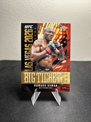 2026 Topps Chrome UFC Kamaru Usman Big Ticket Red /5 #BT-12 SP