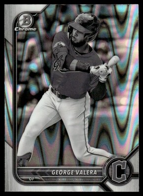 2022 Bowman Chrome B&W Raywave Refractor George Valera #BDC-53 Cleveland