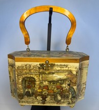 Vintage Anton Pieck Decoupage Wooden Purse Box