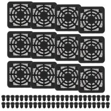 12 Pcs 40mm Fan Filter Grill Plastic Ventilation Grill Cover with Screws, Black