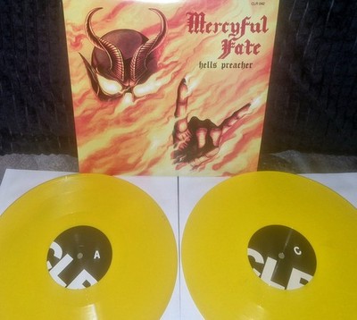 MERCYFUL FATE - ''Hells Preacher'' yellow Vinyl DoLP. Live 1984 USA king diamond 