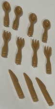 Vintage Playmobil 5300 5322 3968 Victorian Dollhouse Kitchen Food Brown Utensils