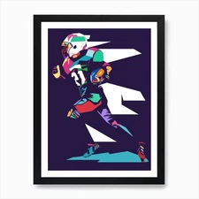 American Football Pop Art 4 Art Pri Framed Wall Art Poster Canvas Print Picture