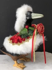 Frontgate Christmas Duck Goose Coat Figurine