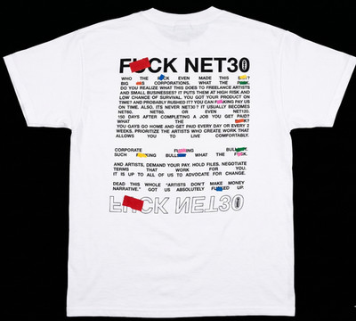 MEN'S TSHIRT: GASP F Net30 Freelance Artist Pay Corporate Protest MEDIUM M