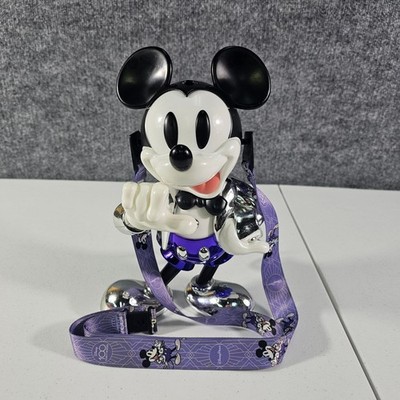 Disney 100 Mickey Mouse Platinum Sipper 100th Anniversary Cup & Lanyard EUC