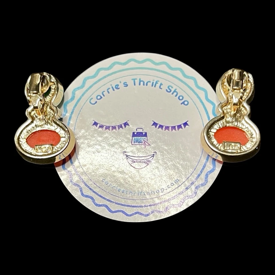 Pendientes Lauren Conrad Cornalina Ágata Clip-on 1” Firmados Usados en Excelente Condición Preciosos Foto 3 de 4