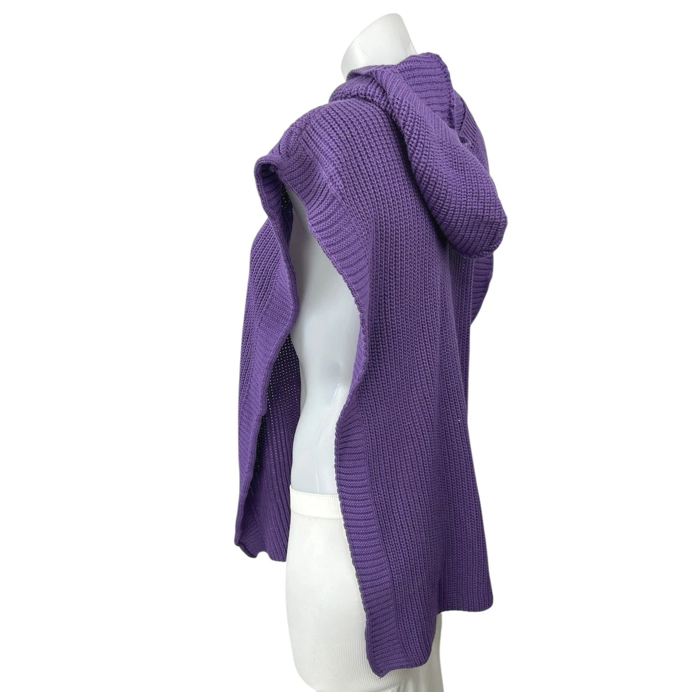 VETEMENTS NUOVO Boohoo Viola Maglia Bavaglino Felpa con Cappuccio Poncho Maglione Top Taglia M L