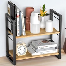 Badregal Holz, Beistellregal Küchenregal Tischregal Ablageregal 2 Ablagen klein