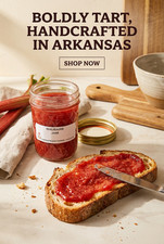 Rhubarb Jam – 8 oz Jar – Organic, Arkansas Grown – Small Batch – Tangy and Uniqu