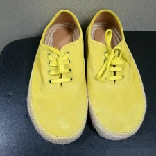 JW Anderson Lime Green Suede Espadrille Platform Sneakers Women's EU Size 40