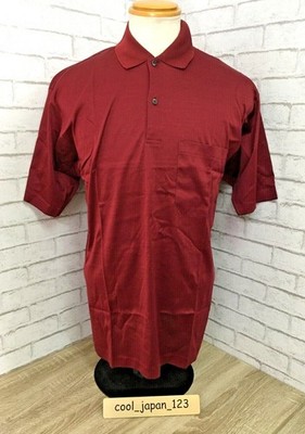 Neu mit Etikett Dunhill Poloshirt Baumwolle Burgunder Brusttasche Herren Kurzarm