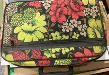 Vintage 1960s Suitcase Bantam Travelware Floral Canvas