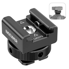 NEEWER Cold Shoe Mount Adapter for DJI Mic 2 Rode Wireless GO II Speedlite Flash