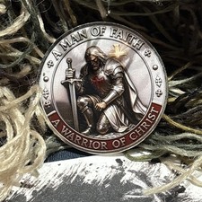 Holy Challenge Coin Knight Prayer Commemorative Coin Christian Faith Symbolism