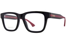 Gucci GG1870O 001 Eyeglasses Frame Men's Black/Green Full Rim Square Shape 53mm