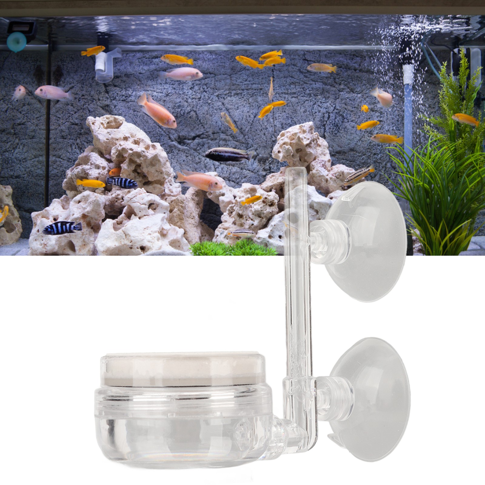 Aquarium Bubble Stone Diffuser Low Pressure Transparent Glass Fish Tank Oxygen R