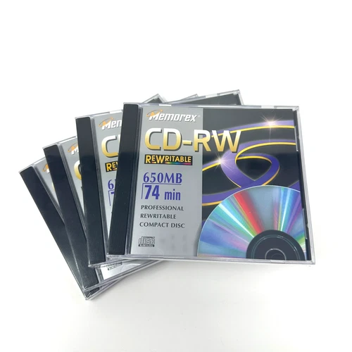 Memorex CD-RW 650MB 74min Rewritable Compact Discs 4-Pack Sealed NEW