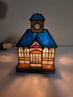 Genuine Stained Glass 7 In Tickets Tiffany Style Table Lamp/ Village Vintage