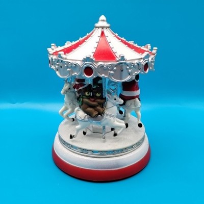 pansbearさん ミニチュアベアとメリーゴーランド Pan Asian Creations Christmas Musical Lighted Carousel Santa
