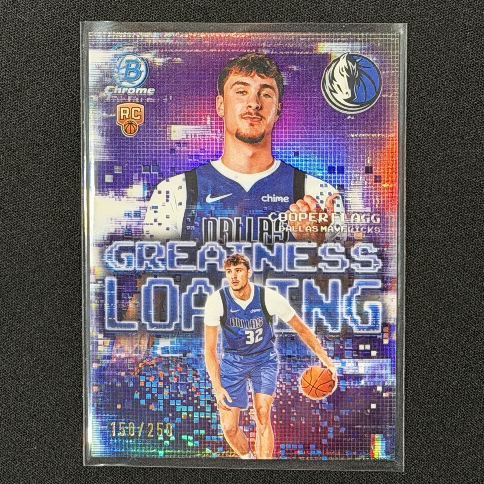 2025-26 Bowman Cooper Flagg Greatness Loading Purple Refractor /250 RC #150/250