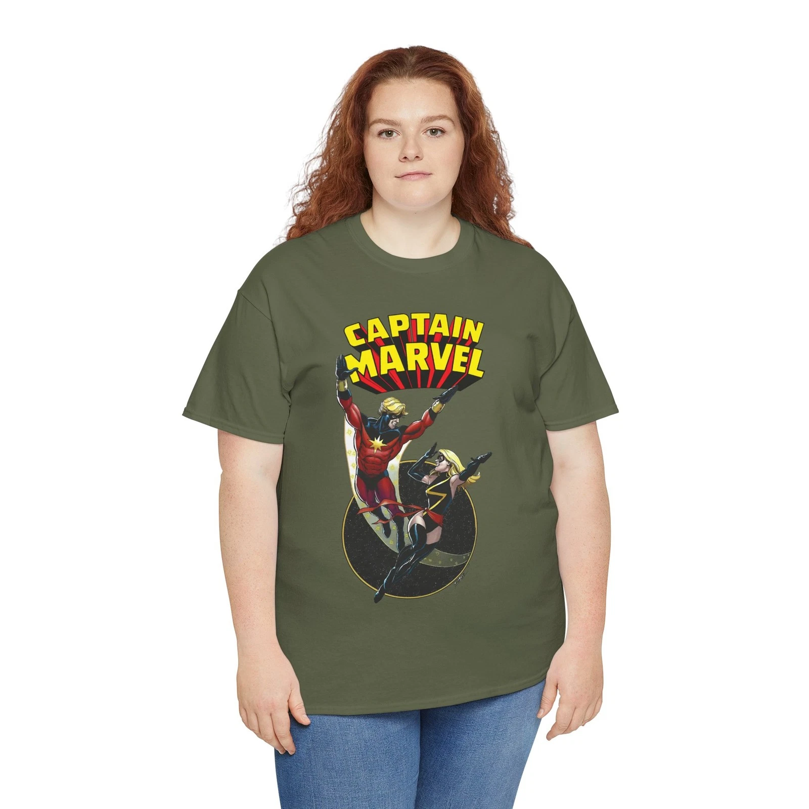 Captain Marvel T-Shirt - George Perez Art - Mar-Vell, Carol Danvers