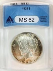 1928 PEACE DOLLAR! ANACS MS62! UNREAL! GREAT FIND! PQ+++ LOOKS 64  #VIP91