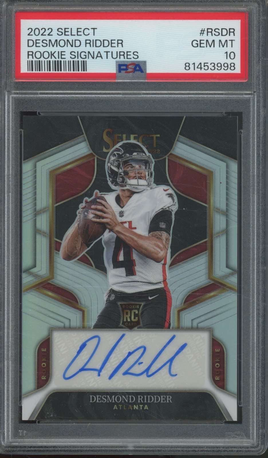 Desmond Ridder Panini Select Rookie Signatures #RSDR Base